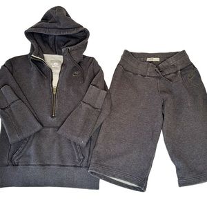 Nike Warm Up Grey Sweat Set/Hoodie and Capris
